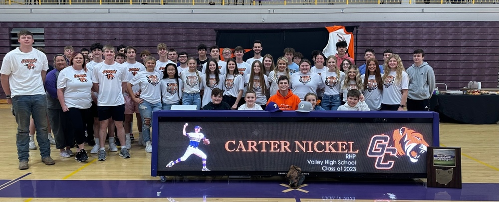 Carter Nickel with teammates and classmates